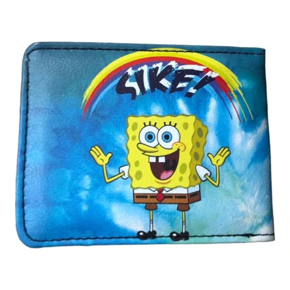 Spongebob squarepants blue printed bifold wallet with case brand new‎